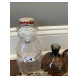 SNOW CREST BEAR BANK AND GLAZED CANDLE HOLDER