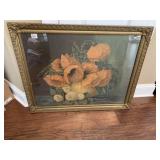 FRAMED FLOWERS IN YELLOW VASE