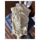 POTTERY GLAZED WALL PLANTER HEAVY 16" H X 9.5" W