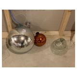 MERCURY GLASS ORNAMENT AND GLASS DOME