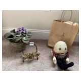 HUMPTY DUMPTY LEATHER WRAPPED HEAD AND CLOTH BODY