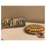 SHOWER CURTAIN HOOKS, BATH BRUSH