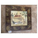 NOAH`S  ARC ORIGINAL WATERCOLOR 13" SQUARE