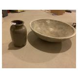 CROCK AND POTTERY BOWL