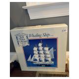 WHALING SHIP IN BOX 15.5" H