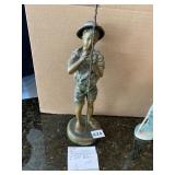 BRONZE BOY FISHERMAN FISHING THE ROD LE PETIT