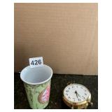 ORIENTAL CUP AND ALARM CLOCK WEDGFIELD ALARM