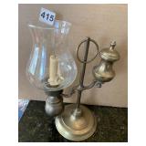 12" H LANTERN LAMP W/ ETCHED SHADE