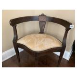 CORNER CHAIR INLAY BACK CREAM UPHL. 25" W X 18" D