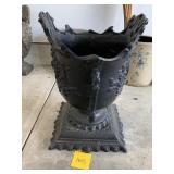 CAST IRON URN W/ DOUBLE HANDLE