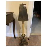 CANDLESTICK LAMP W/ UNUSUAL SHADE