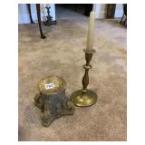 COLUMN AND 10.5" HEAVY BRASS CANDLESTICK