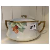 VIENNA AUSTRIA DOUBLE HANDLE DISH W/ CHERRY