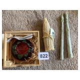 CORN CANDLE, ASPARAGUS CANDLE, ART GLASS
