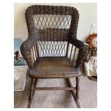 ANTIQUE CHILDS WICKER ROCKER