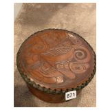 LEATHER 2 PC. HAVE WOVEN BANDED BOX