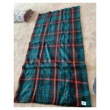 WOOL PLAID TABLECLOTH W/ GOLD ACCENT FITS 78"