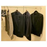 4 PC. BOARD ROOM COLLECTION PLAID WOOL BLEND,