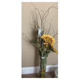 MAXTON SUNFLOWER IN FAUX WATER BASE W/ ROCKS