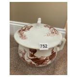 CHAMBER POT W/ LID IRONSTONE HURGESS & CAMPBELL