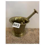 BRASS MORTAR AND PESTLE