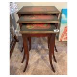HAND PAINTED SET OF 3 NESTING TABLES SPLADE LEGS