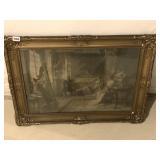 VINTAGE PHOTOGRAPH OF GIRL WITH HARP