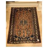 ANTIQUE HAND KNOTTED AREA RUG 32" X 75"