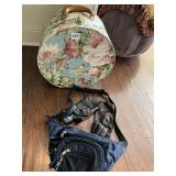 TRAVEL HAT BOX, LEATHER GLOVES, FANNIE PACK