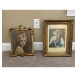 FANCY FRAME GIRL COMBING HAIR 18" X 14" & PRINT