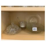 4 DEPRESSION BOWLS, COVERED BUTTER