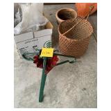 TREE STAND, BASKET, CLAY PLANTER