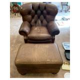 BROWN LEATHER WHITTEMORE-SHERRILL LIMITED TUFTED