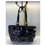 COACH BLACK PATENT LEATHER PURSE, SOME CRACKING