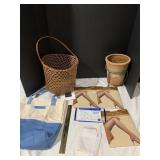 CLAY POT W/ IRON HOLDER, HOSIERY, MARTHA STEWART,