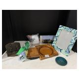 BRONZE BOOKEND, ASHTRAY, NAPKIN, ETC.