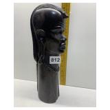CARVED EBONY FIGURE 12" W/ LARGE SIGNED NGOMO ON