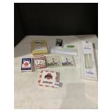 COASTERS, TAPER CANDLES, CARDS, PEN KNIFE