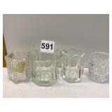 4 CLEAR TOOTHPICK HOLDERS