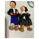 CLOTH DOLLS MAN & LADY HOLDING UMBRELLA 5.5" H