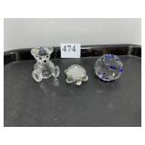 SWAROVSKI BEAR, TURTLE UNMARKED, BERMUDA PAPER