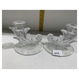 CANDLE STICK HOLDERS FOSTORIA MEADOW ROSE