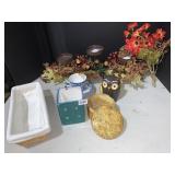 FALL CANDLE HOLDER, OWL CANDLE, COASTERS, BASKET,