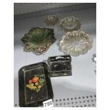 ASHTRAYS, LEAF DISH, ETC
