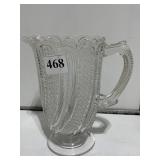 PITCHER PRESSED GLASS 7.5" H