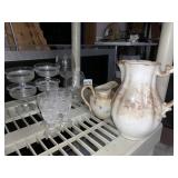 CREAMER, TEAPOT NO LID, SHERBERTS, ETC.