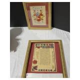TWO FRAMED HISTORY CERT.