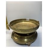 BRASS FOOTED PLANTER W/ HANDLES 7" H 10.5" W