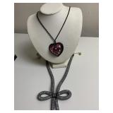BETSY JOHNSON HEART CENTER NECKLACE AND MESH