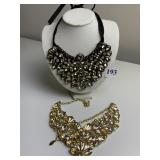 AMRITA AMBER PEAR SHAPE NECKLACE AND 3 TONE